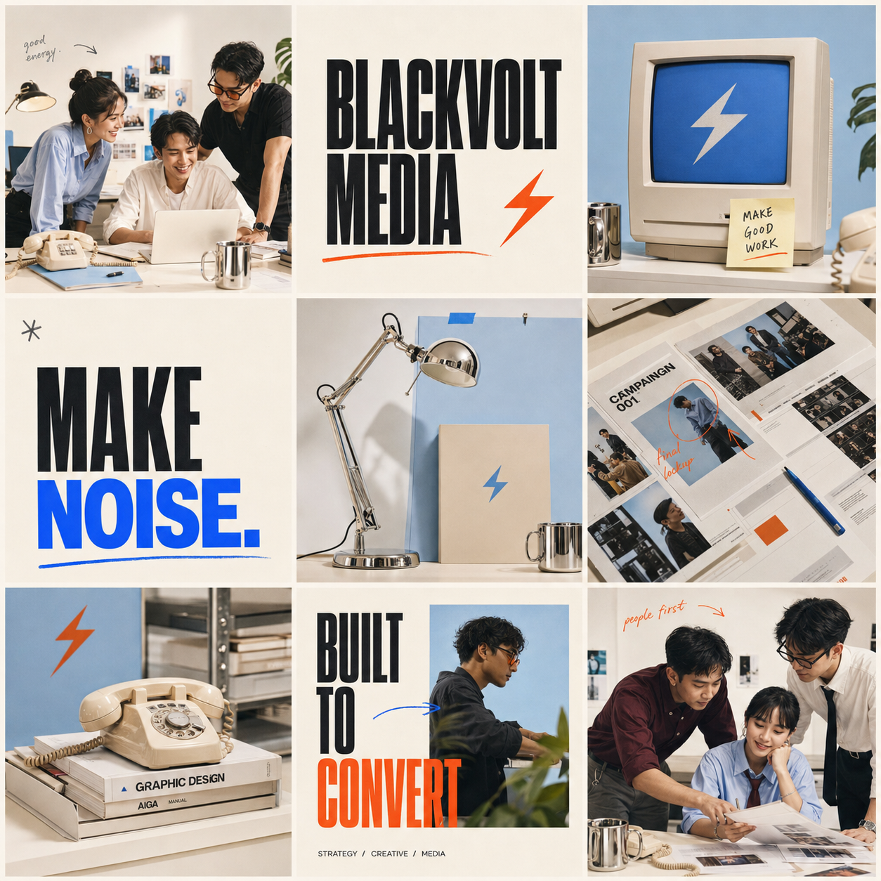 Blackvolt Media light editorial social feed